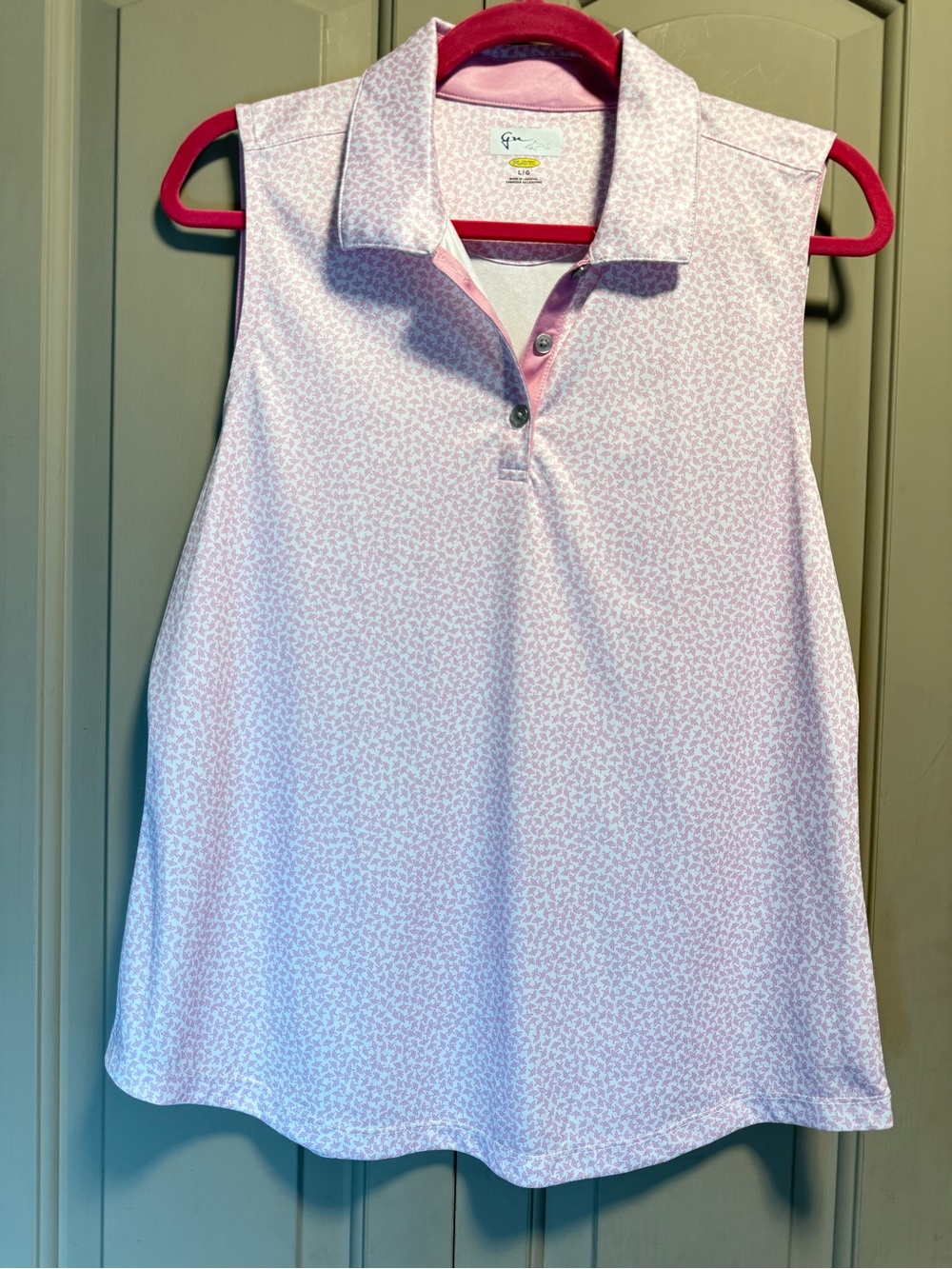 Greg Norman Light Pink Sleeveless Polo Golf Tank